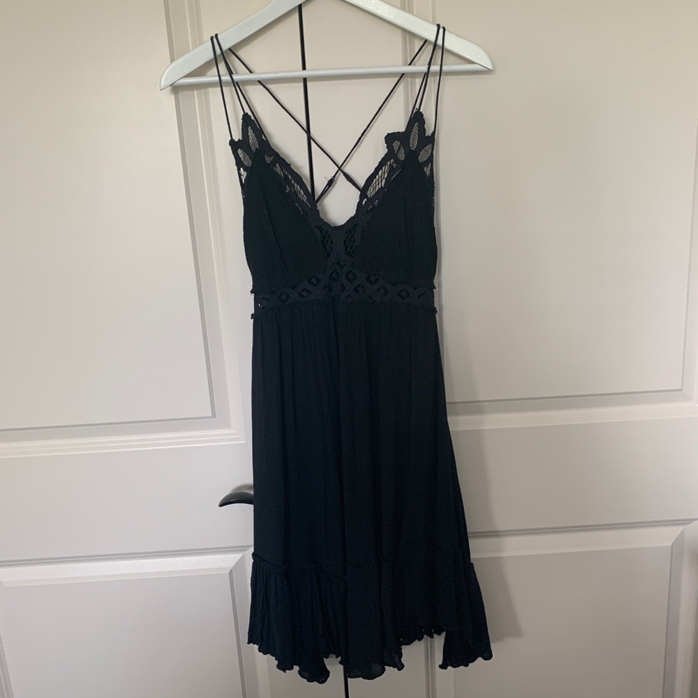 Free People Adella Slip Black Lace Dress - Picture 2 of 3